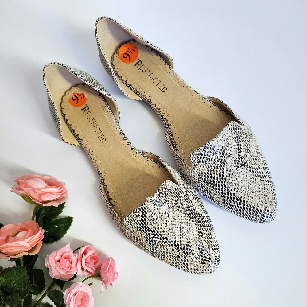 Faux Snake Skin Flats